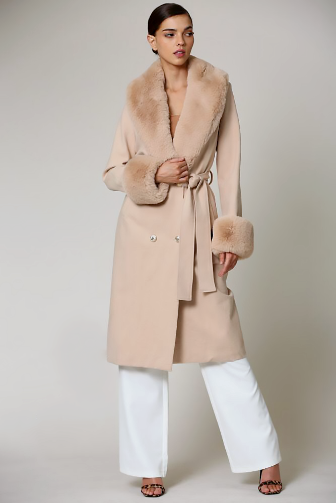 Faux Fur Trim Coat | Faux Fur Coats | Pretty on Purpose