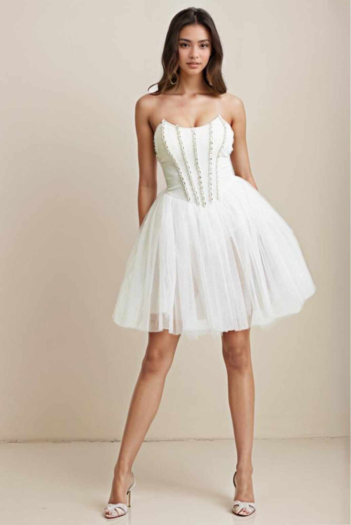 Nadia Tulle Dress - White