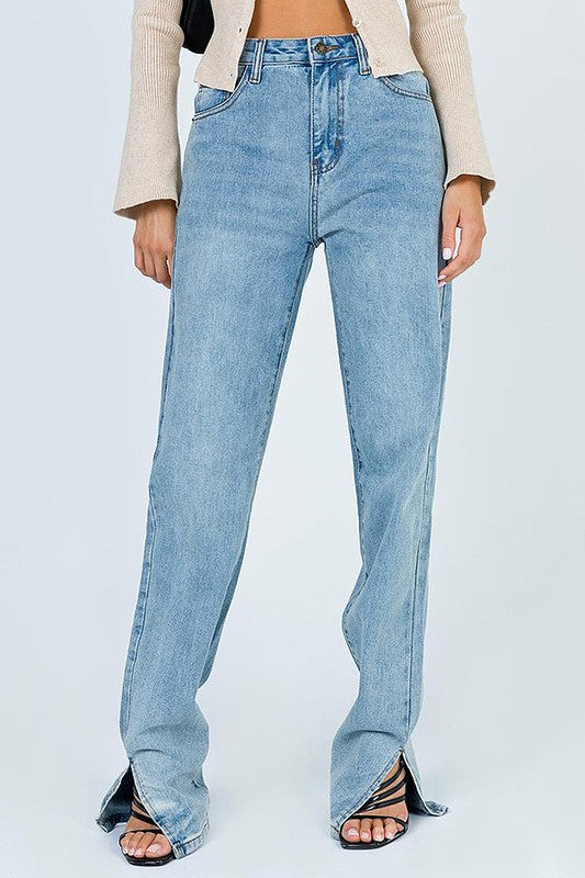 Split Hem Jeans, Women's Split Hem Jeans