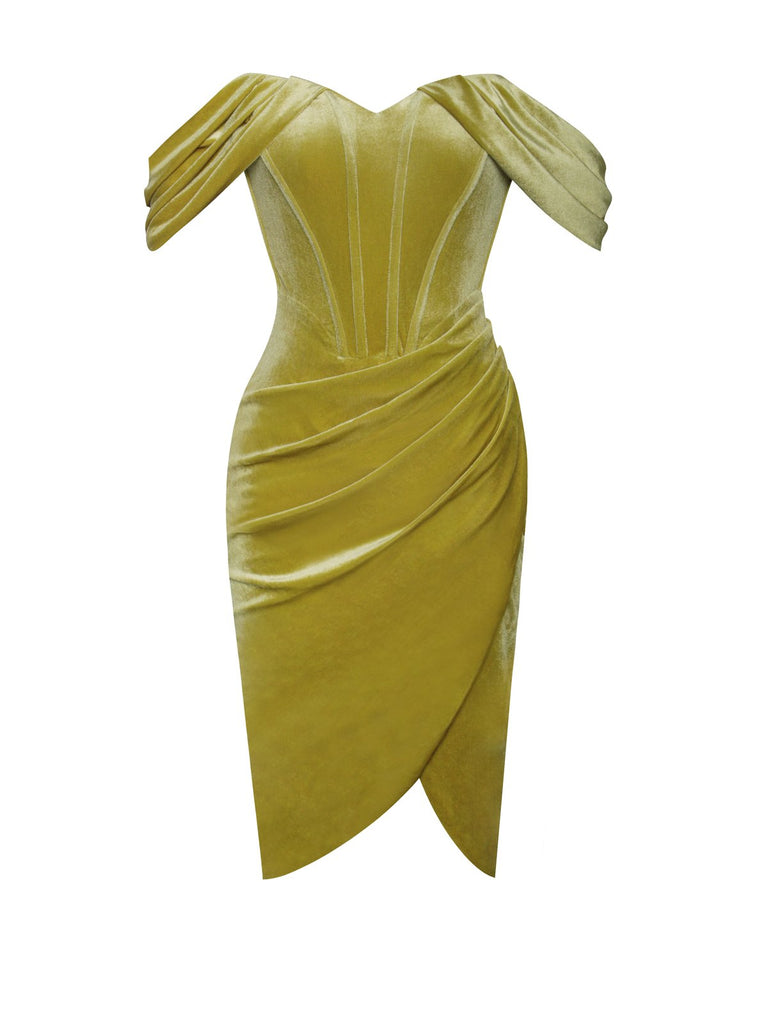 Golden Velvet Dress | Women's Velvet Dress | Pretty on Purpose