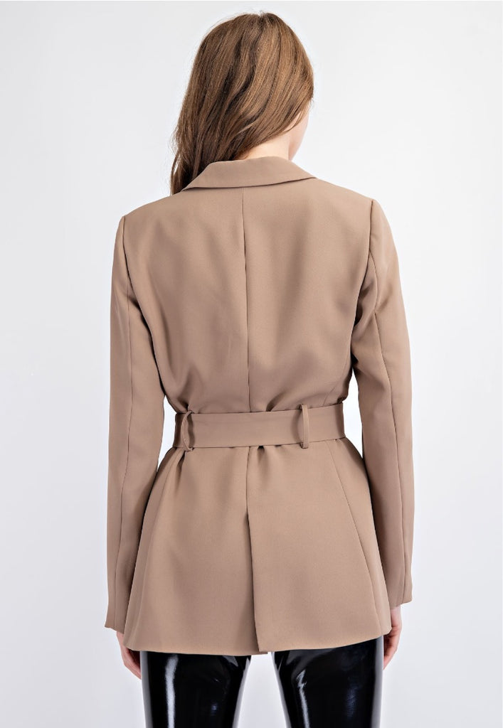 Harlow Belted Blazer - Taupe