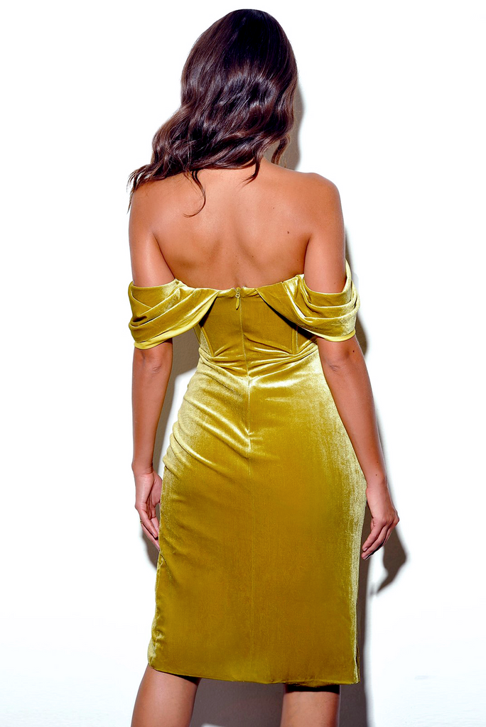Golden Velvet Dress | Women's Velvet Dress | Pretty on Purpose