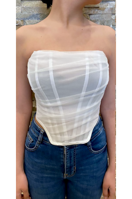 Gianna sheer overlay corset top - Pretty on Purpose 